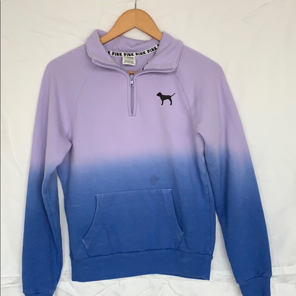 Purple ombré VS/Pink fuzzy quarter zip